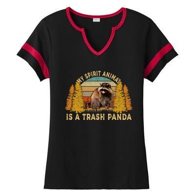 My Spirit Animal Is A Trash Panda Raccoon Vintage Gift Ladies Halftime Notch Neck Tee