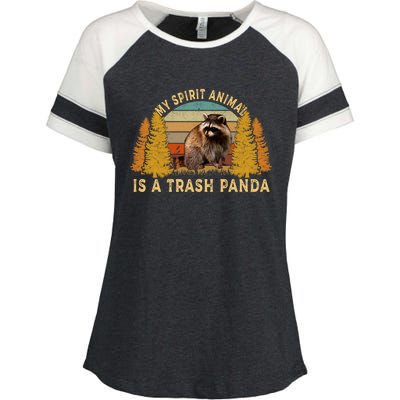 My Spirit Animal Is A Trash Panda Raccoon Vintage Gift Enza Ladies Jersey Colorblock Tee