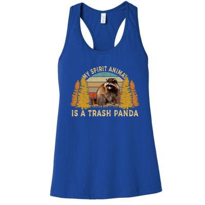 My Spirit Animal Is A Trash Panda Raccoon Vintage Gift Women's Racerback Tank