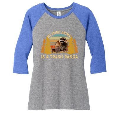 My Spirit Animal Is A Trash Panda Raccoon Vintage Gift Women's Tri-Blend 3/4-Sleeve Raglan Shirt