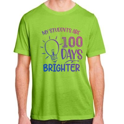 My Students Are 100 Days Brighter 100th Day School Teacher Great Gift Adult ChromaSoft Performance T-Shirt