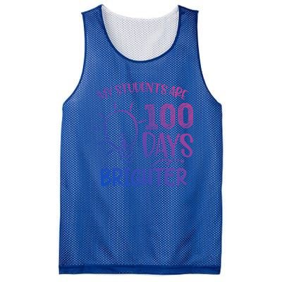 My Students Are 100 Days Brighter 100th Day School Teacher Great Gift Mesh Reversible Basketball Jersey Tank