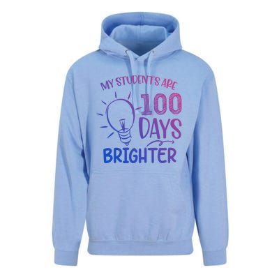 My Students Are 100 Days Brighter 100th Day School Teacher Great Gift Unisex Surf Hoodie