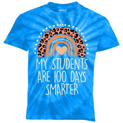 My Students Are 100 Days Smarter 100th Day Of School Teacher Gift Kids Tie-Dye T-Shirt