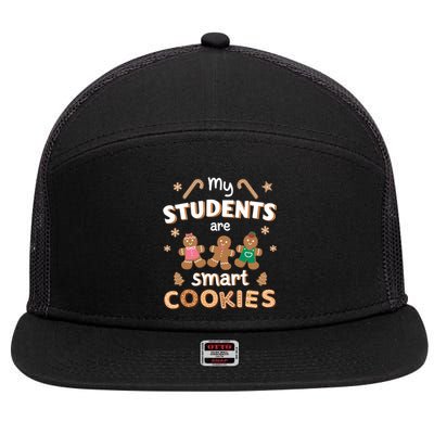 My Students Are Smart Cookies For Christmas Teacher Long Sleeve 7 Panel Mesh Trucker Snapback Hat