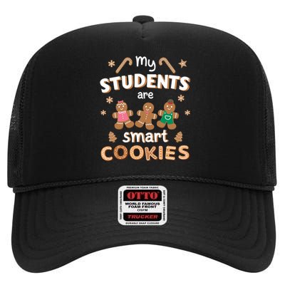 My Students Are Smart Cookies For Christmas Teacher Long Sleeve High Crown Mesh Back Trucker Hat