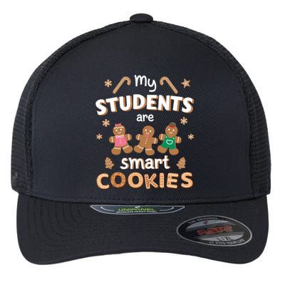 My Students Are Smart Cookies For Christmas Teacher Long Sleeve Flexfit Unipanel Trucker Cap