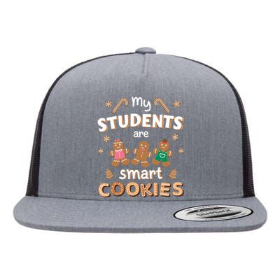 My Students Are Smart Cookies For Christmas Teacher Long Sleeve Flat Bill Trucker Hat