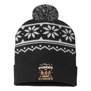 My Students Are Smart Cookies For Christmas Teacher Long Sleeve USA-Made Snowflake Beanie