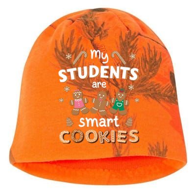 My Students Are Smart Cookies For Christmas Teacher Long Sleeve Kati - Camo Knit Beanie