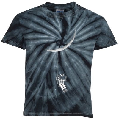 Moon Swing Astronaut Stars Space Man Kids Tie-Dye T-Shirt