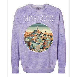 Morocco Scenery Art Deco Colorblast Crewneck Sweatshirt