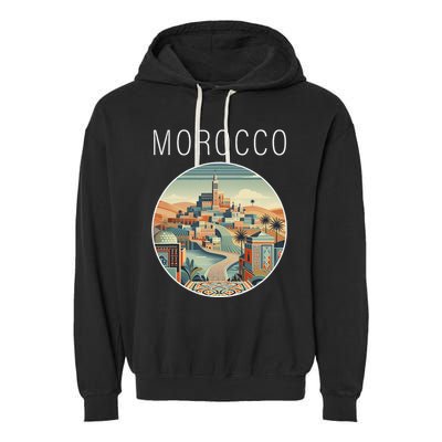 Morocco Scenery Art Deco Garment-Dyed Fleece Hoodie