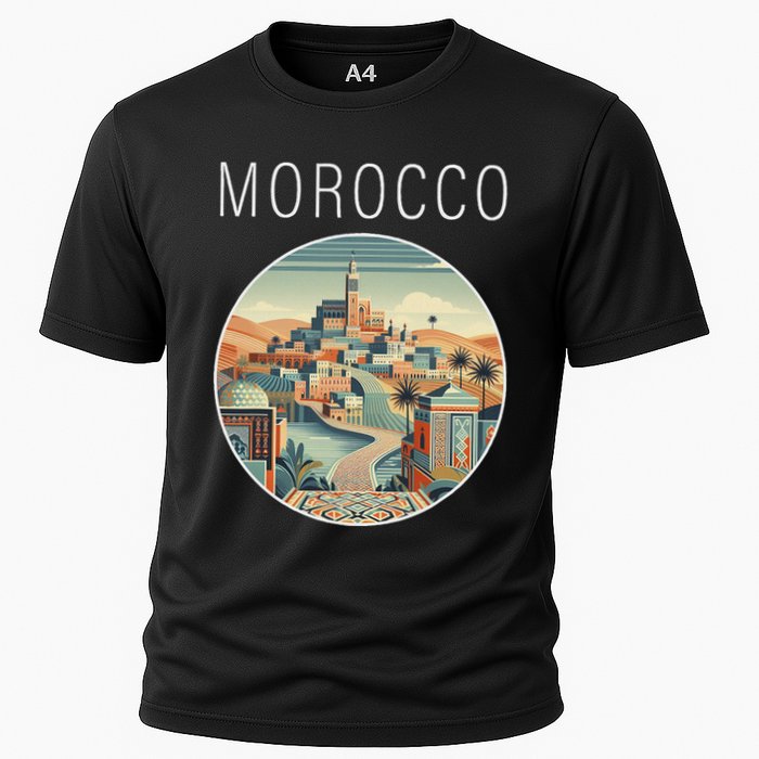Morocco Scenery Art Deco Cooling Performance Crew T-Shirt