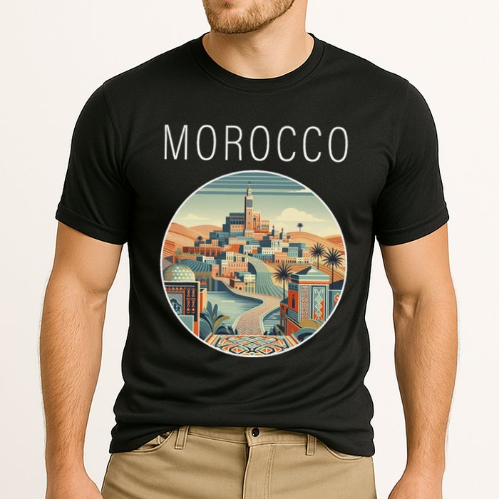 Morocco Scenery Art Deco Cooling Performance Crew T-Shirt