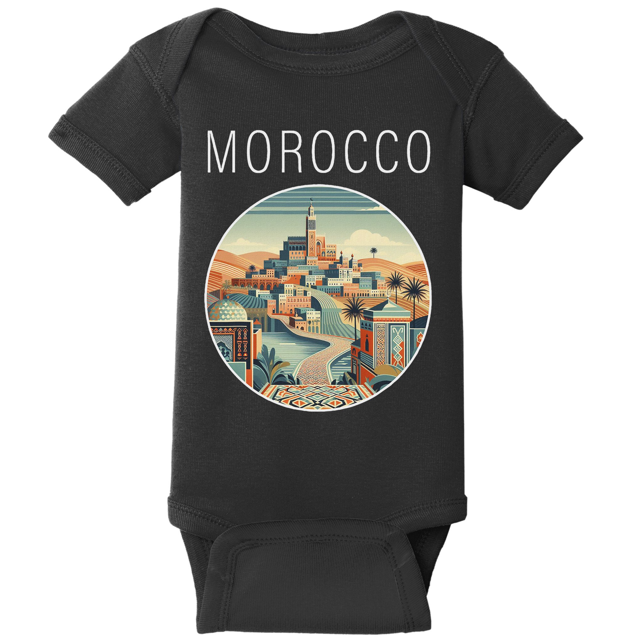 Morocco Scenery Art Deco Baby Bodysuit