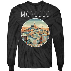 Morocco Scenery Art Deco Tie-Dye Long Sleeve Shirt