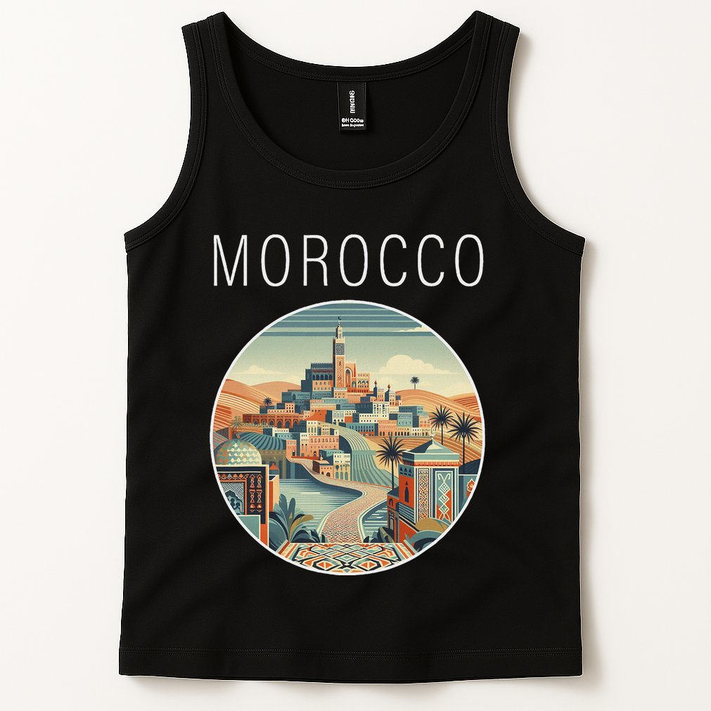 Morocco Scenery Art Deco Tank Top