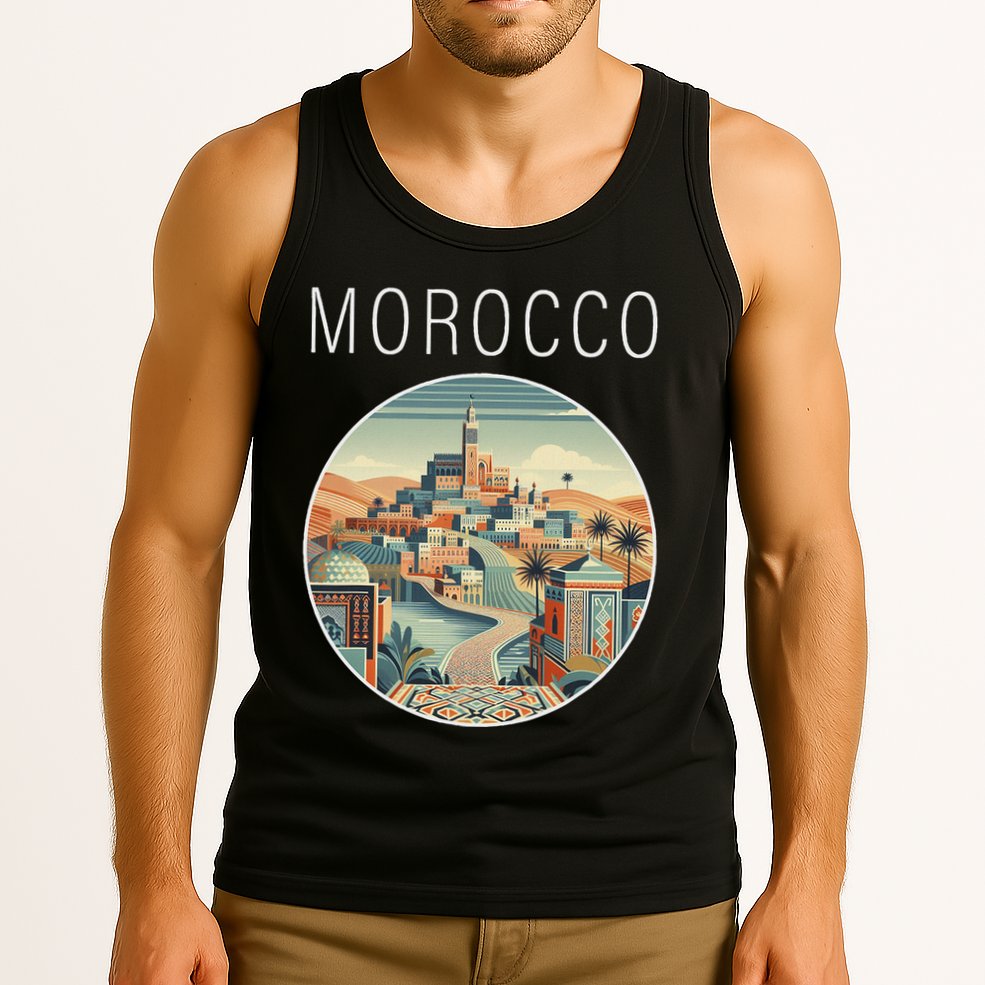 Morocco Scenery Art Deco Tank Top