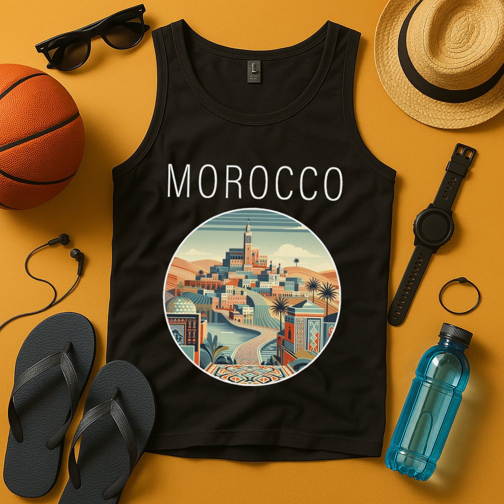 Morocco Scenery Art Deco Tank Top