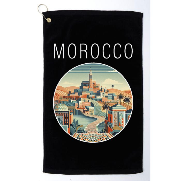 Morocco Scenery Art Deco Golf Towel