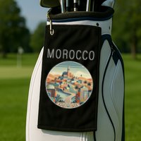 Morocco Scenery Art Deco Golf Towel