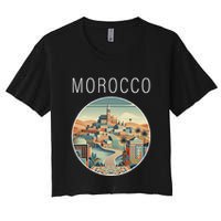 Morocco Scenery Art Deco Women's Crop Top Tee