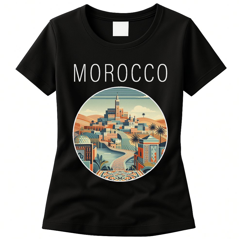 Morocco Scenery Art Deco Womens T-Shirt