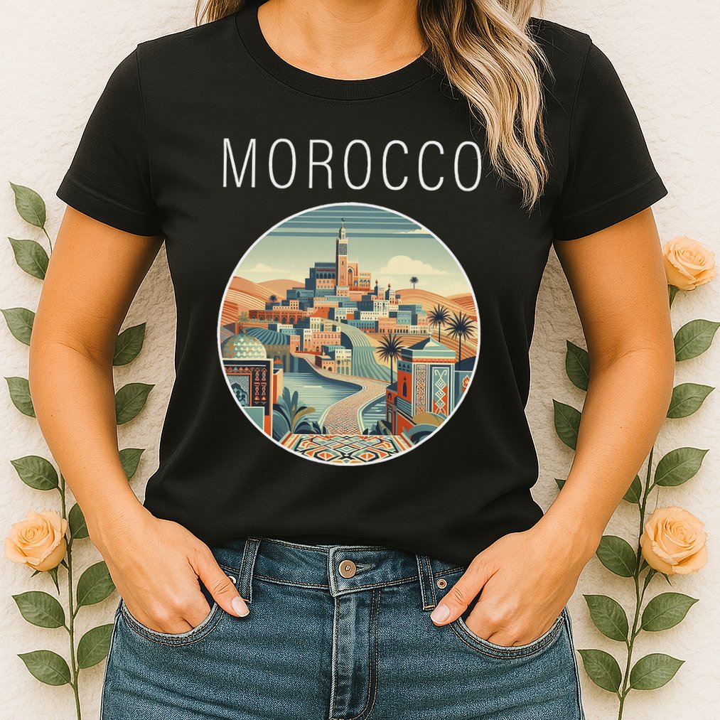 Morocco Scenery Art Deco Womens T-Shirt