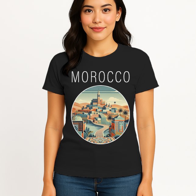 Morocco Scenery Art Deco Womens T-Shirt