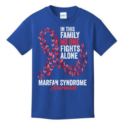 Marfan Syndrome Awareness Month Butterflies Red Ribbon Gift Kids T-Shirt