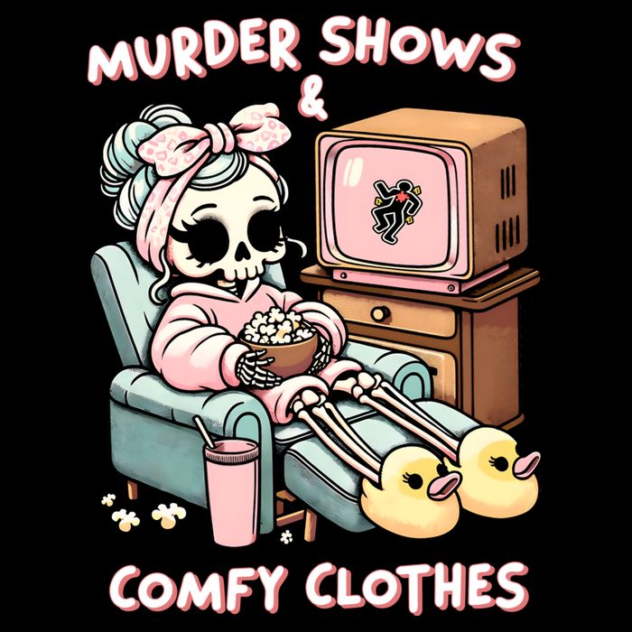 Murder Shows And Comfy Clothes Drawstring Bag