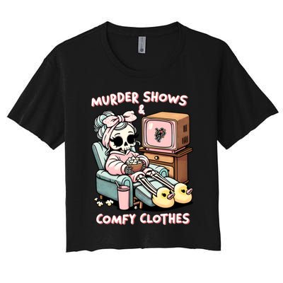 Murder Shows And Comfy Clothes Women's Crop Top Tee