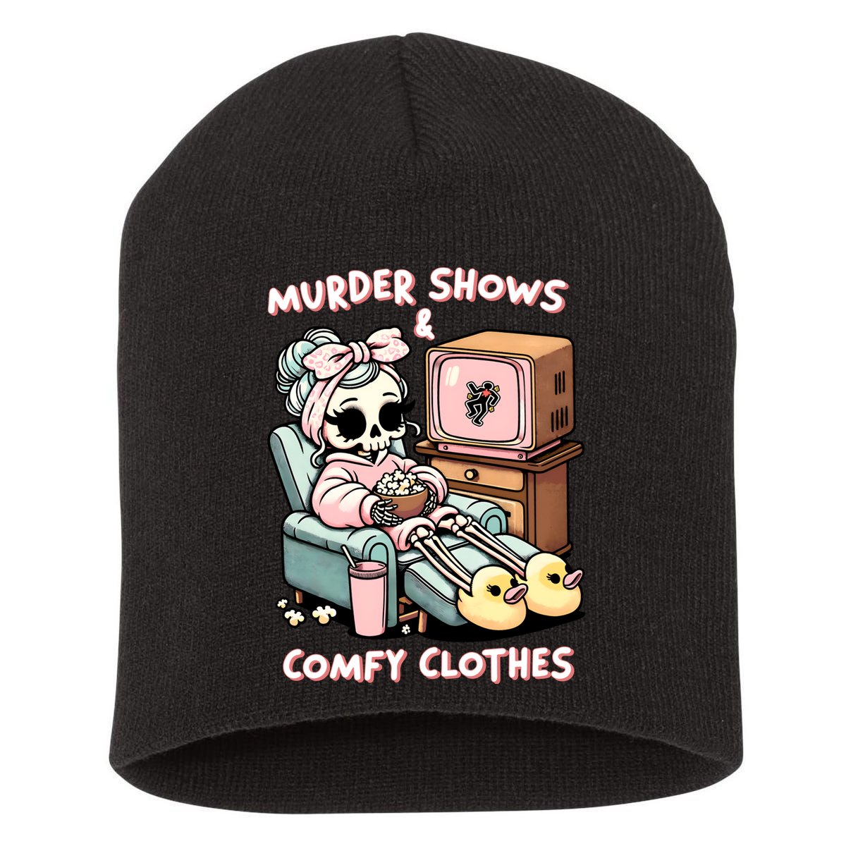 Murder Shows And Comfy Clothes Short Acrylic Beanie