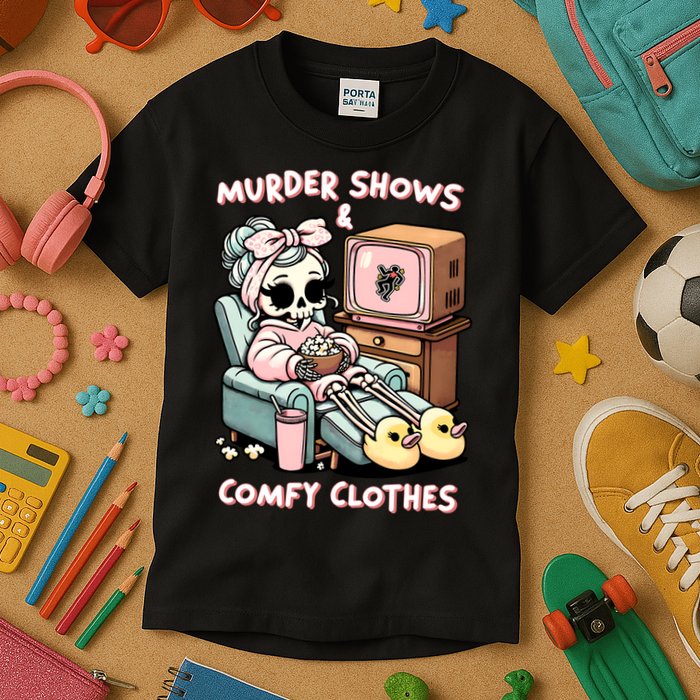 Murder Shows And Comfy Clothes Kids T-Shirt