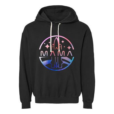 Mama Space Astronaut Rocket Birthday Party Garment-Dyed Fleece Hoodie