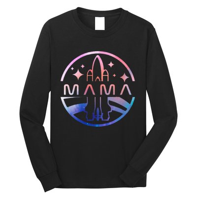 Mama Space Astronaut Rocket Birthday Party Long Sleeve Shirt