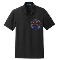 Mama Space Astronaut Rocket Birthday Party Dry Zone Grid Polo