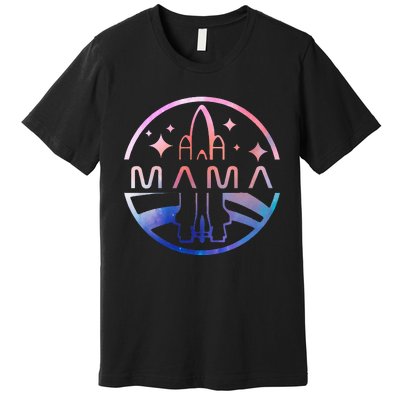 Mama Space Astronaut Rocket Birthday Party Premium T-Shirt