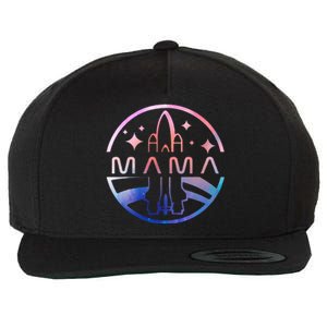 Mama Space Astronaut Rocket Birthday Party Wool Snapback Cap