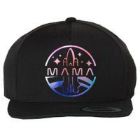 Mama Space Astronaut Rocket Birthday Party Wool Snapback Cap