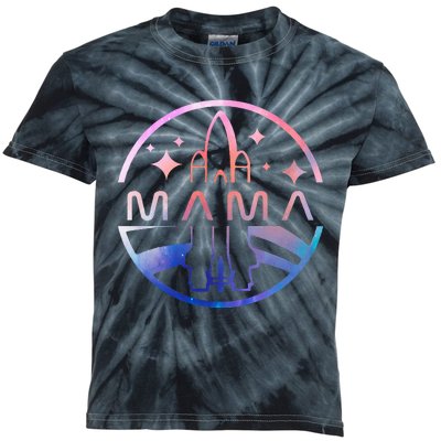 Mama Space Astronaut Rocket Birthday Party Kids Tie-Dye T-Shirt