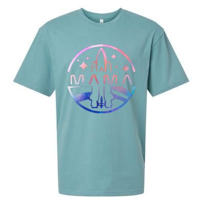 Mama Space Astronaut Rocket Birthday Party Sueded Cloud Jersey T-Shirt