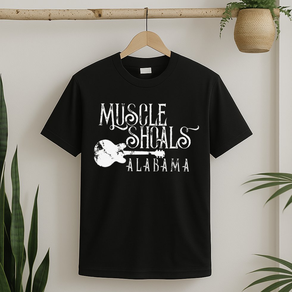 Muscle Shoals Alabama With Guitar Swampy Soul Music Fans T-Shirt