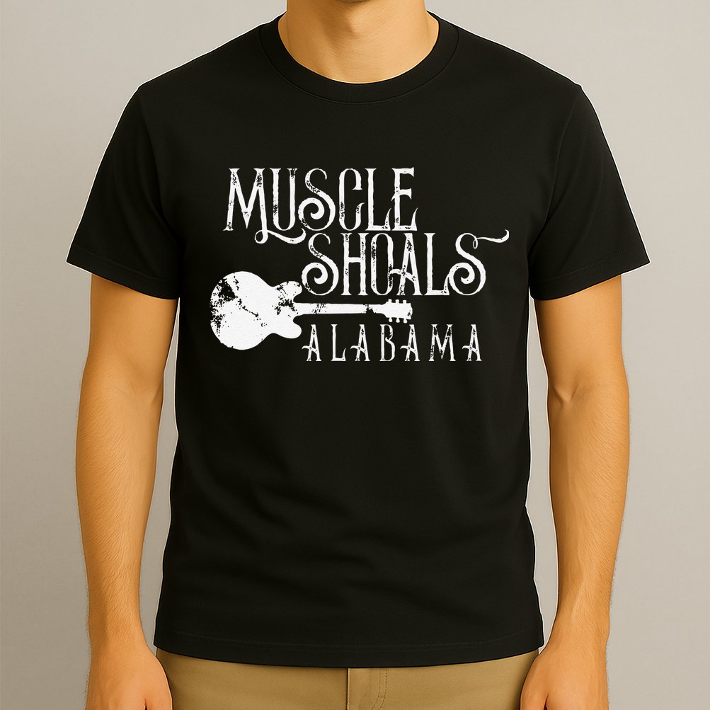 Muscle Shoals Alabama With Guitar Swampy Soul Music Fans T-Shirt