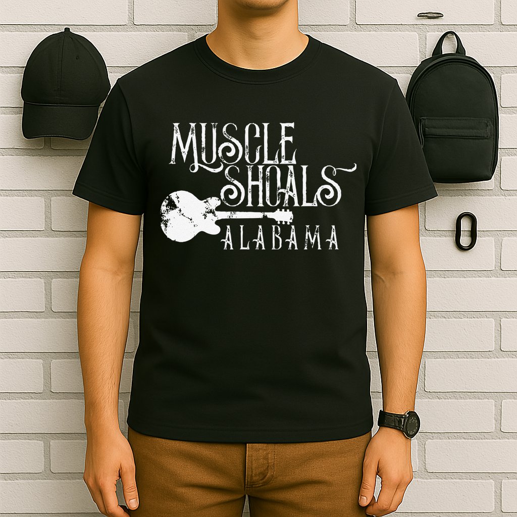 Muscle Shoals Alabama With Guitar Swampy Soul Music Fans T-Shirt