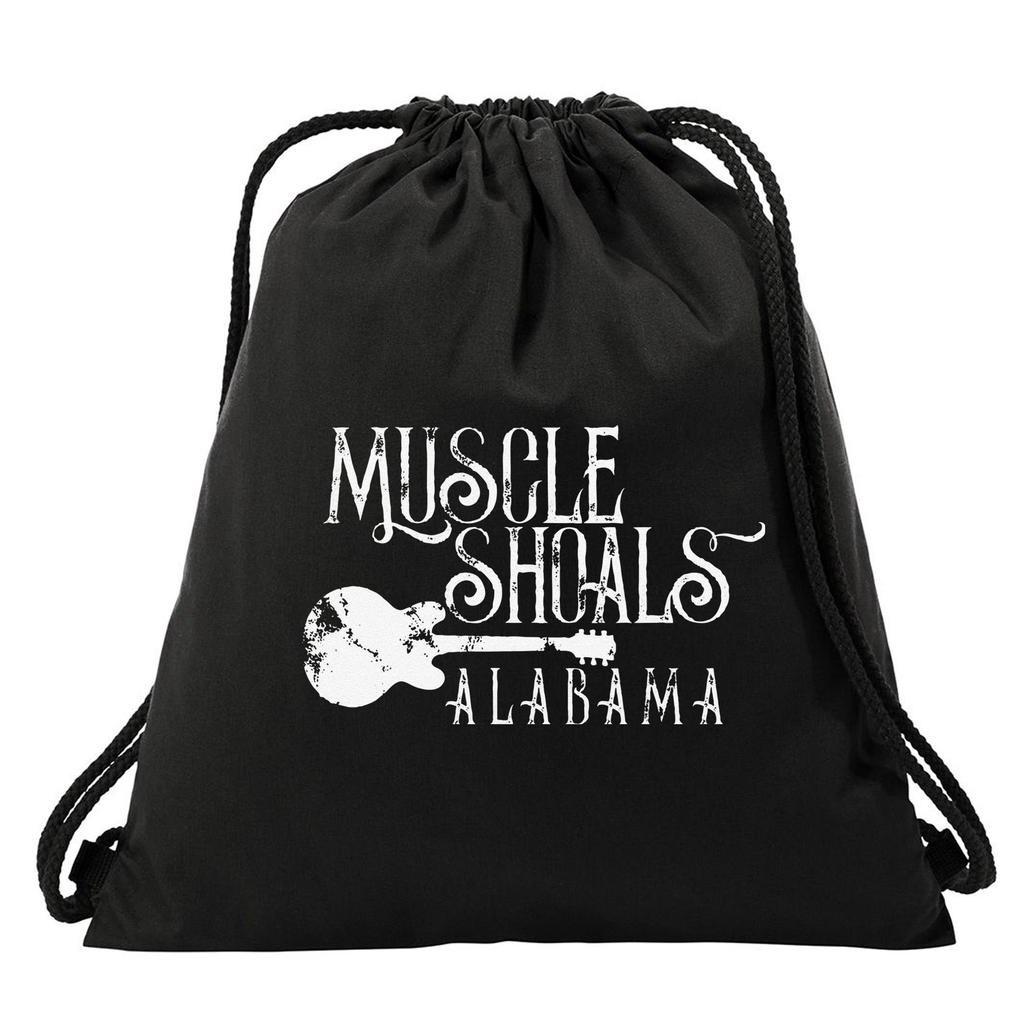 Muscle Shoals Alabama With Guitar Swampy Soul Music Fans Drawstring Bag