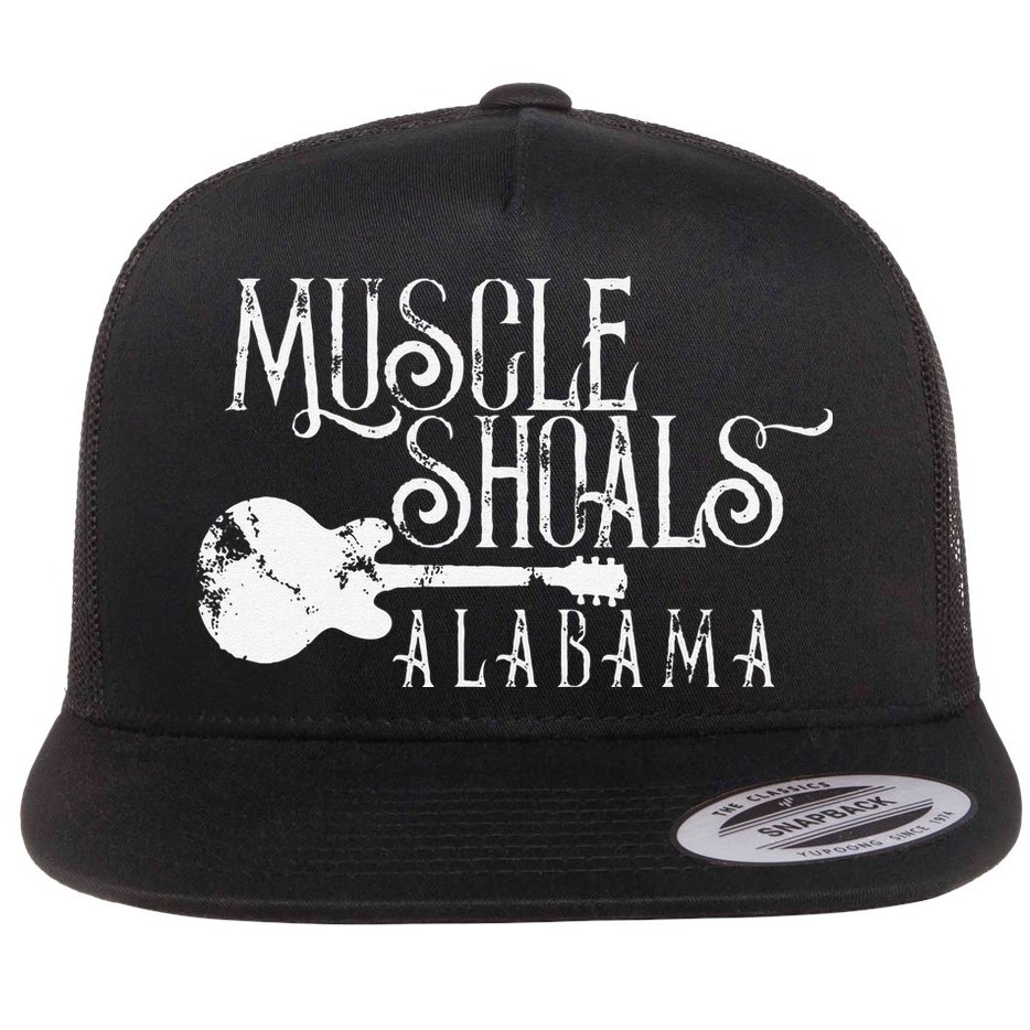 Muscle Shoals Alabama With Guitar Swampy Soul Music Fans Flat Bill Trucker Hat