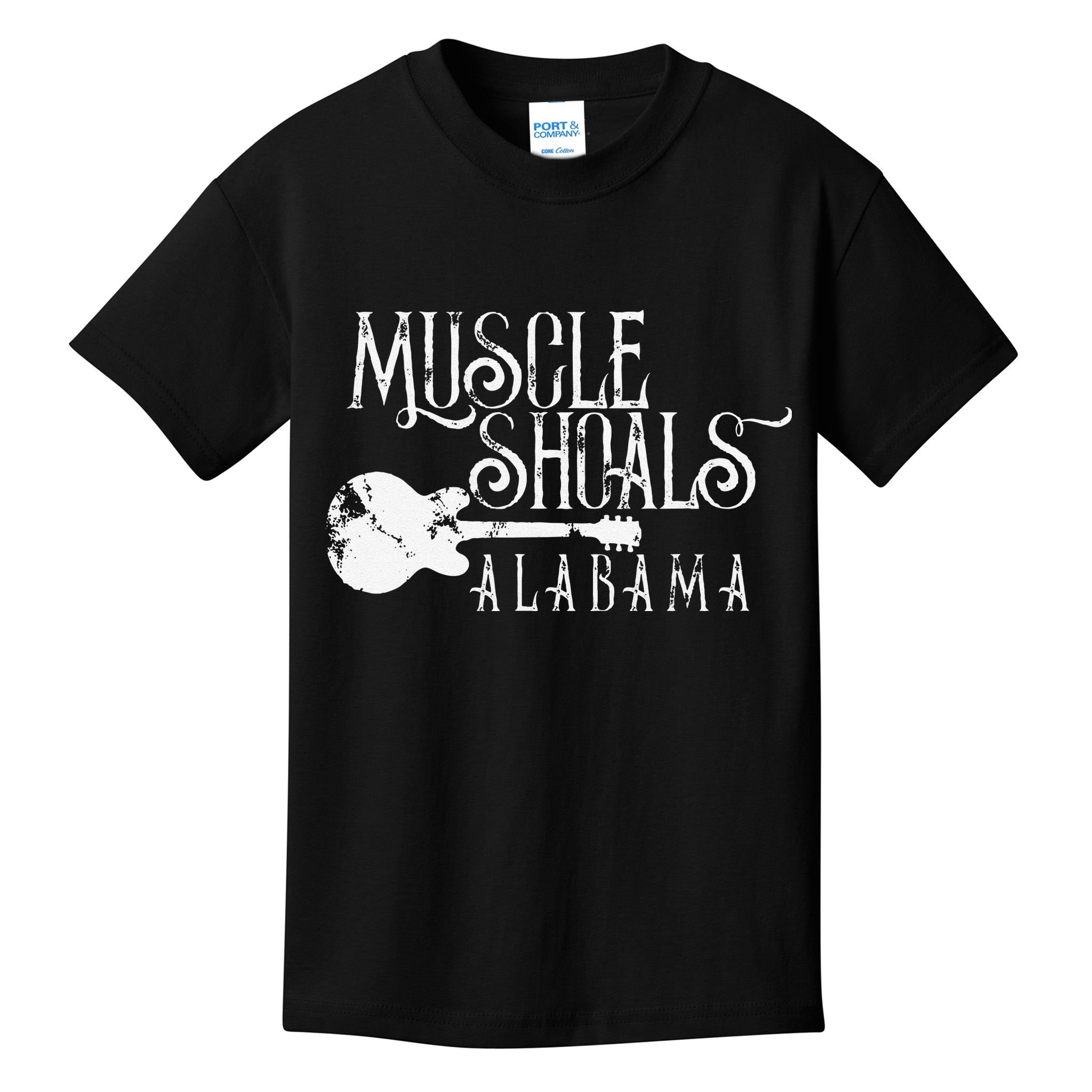 Muscle Shoals Alabama With Guitar Swampy Soul Music Fans Kids T-Shirt