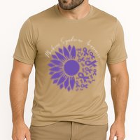 Moebius Syndrome Awareness Sunflower Purple Ribbon Support Gift Cooling Performance Crew T-Shirt